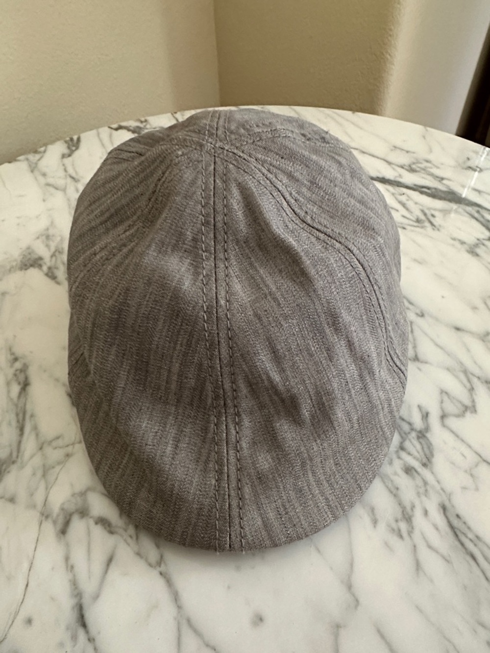 Men's Light Gray Cotton Baker Boy Flat  Cap - Classic Casual Hat Size M/L